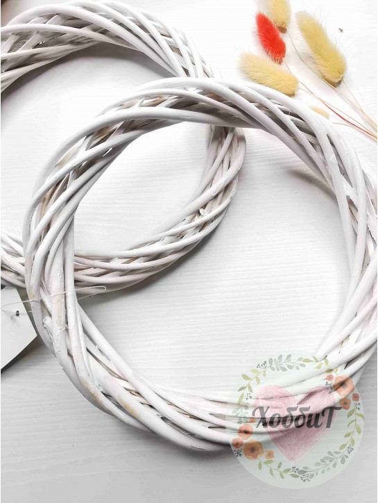 Венок из лозы 20см (белый)